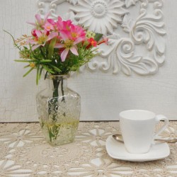 Artificial Flower Arrangement Pink Garden Flowers in Vintage Style Vase - GAR006 3C