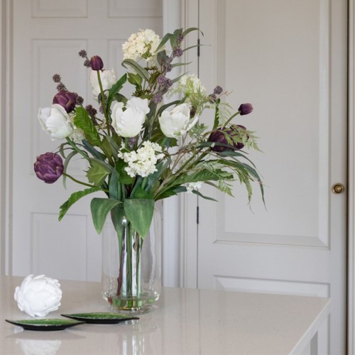 Artificial Flower Arrangements | Tulips and Artichokes Vase - TUL002 Artificial Flower Arrangements | Tulips and Artichokes Vase - TUL002