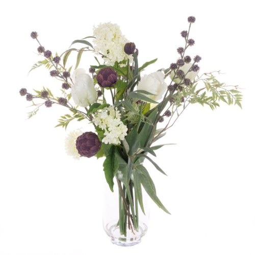 Artificial Flower Arrangements | Tulips and Artichokes Vase - TUL002 Artificial Flower Arrangements | Tulips and Artichokes Vase - TUL002