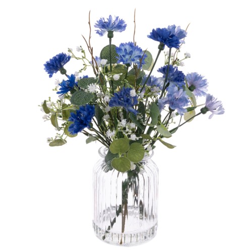 Artificial Flower Arrangements | Cornflowers and Foliage - COR007 6B Artificial Flower Arrangements | Cornflowers and Foliage - COR007 6B