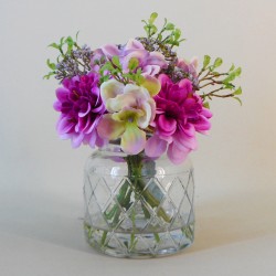 Artificial Flower Arrangement | Dahlias and Hydrangeas Pink - DAH005 3D