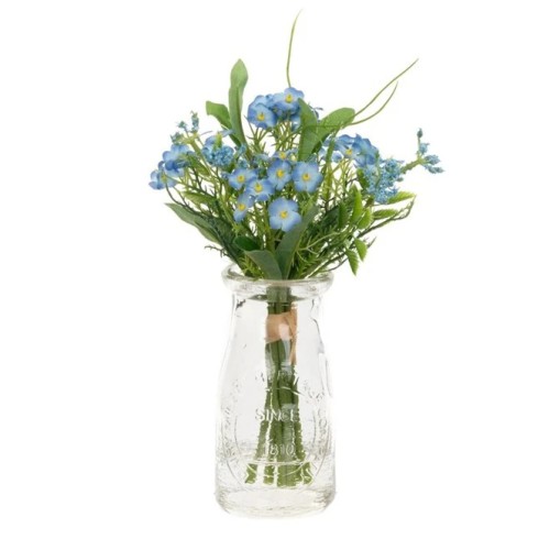 Artificial Forget me Nots Vase Blue - FOR002 3B Artificial Forget me Nots Vase Blue - FOR002 3B