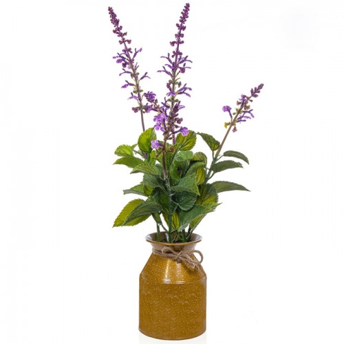 Artificial Plants Potted Lavender in Mini Milk Churn - LAV008 6D