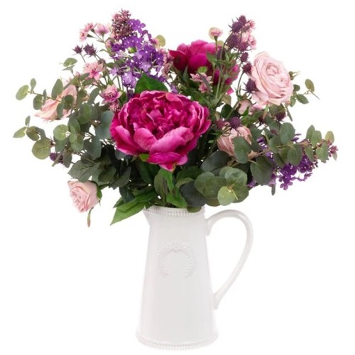 Artificial Peonies and Lilacs Jug Arrangement - PEO006 