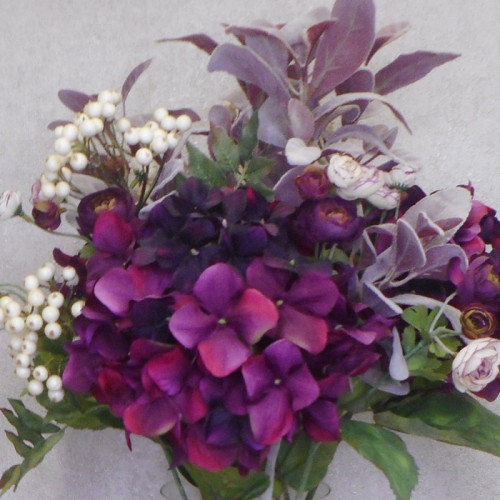 Statement Artificial Flower Arrangement | Aubergine Hydrangeas and Berries - HYD008 1B Statement Artificial Flower Arrangement | Aubergine Hydrangeas and Berries - HYD008 1B