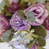 Centerpiece Arrangement | Camellias Roses and Hydrangeas in Silver Crackle Glass Vase - CAM001