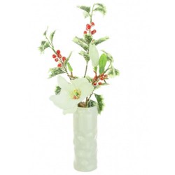 Artificial Flower Arrangements | Frosted Magnolia and Holly Vase - 16X133 FR2C