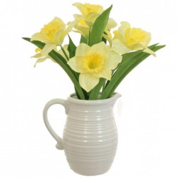 Daffodils in Ceramic Jug | Artificial Flower Arrangements - DAF003 3E+4C
