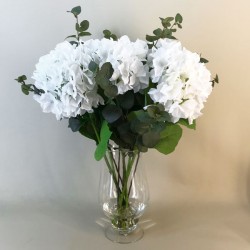 Elegant White Hydrangeas Vase | Artificial Flower Arrangements - HYD015 2A
