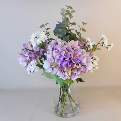 Centerpiece Arrangement | Mauve Artificial Hydrangeas & Eucalyptus - HYD022 Centerpiece Arrangement | Mauve Artificial Hydrangeas & Eucalyptus - HYD022