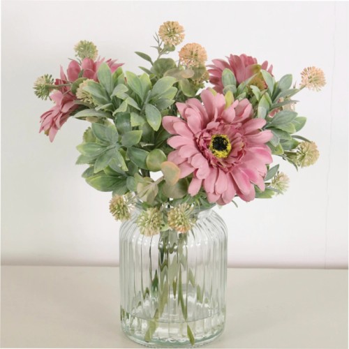 Pink Gerberas in Vase Artificial Flower Arrangement 35cm - GER002 3D Pink Gerberas in Vase Artificial Flower Arrangement 35cm - GER002 3D
