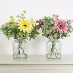 Pink Gerberas in Vase Artificial Flower Arrangement 35cm - GER002 6C
