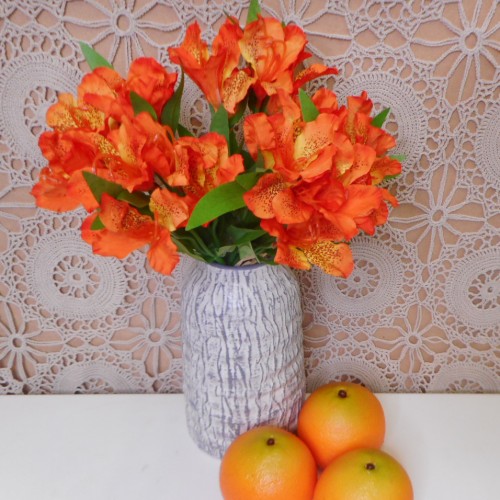 Silk Alstroemeria Bundle Orange 35cm - A059 BB4