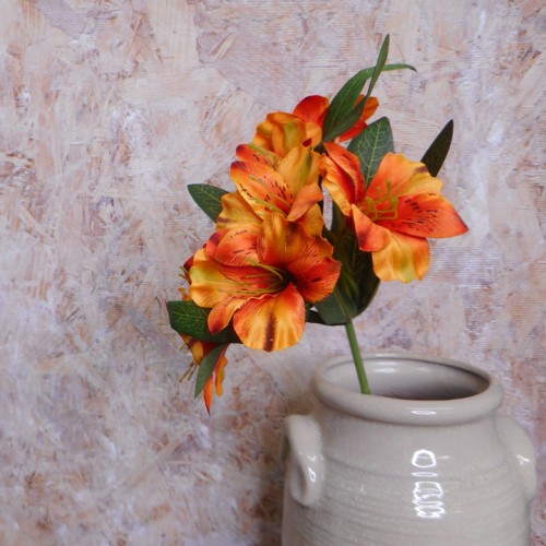 Artificial Alstroemeria Stem Orange 48cm - A050 B2