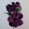 Artificial Anemones Aubergine Plum 45cm - A116 