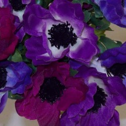 Silk Anemones Posy Purple and Plum 29cm - A085 C4