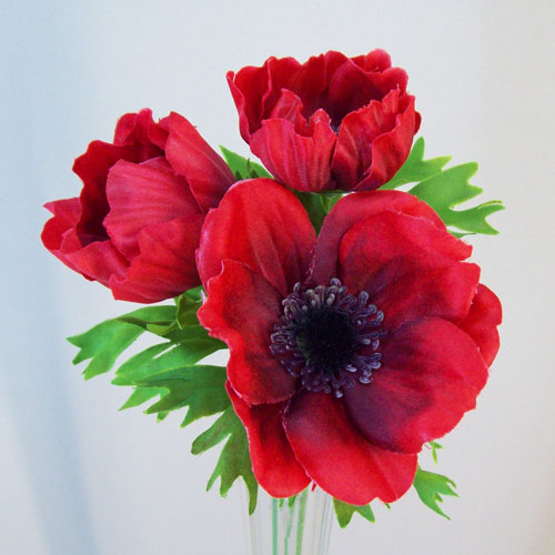 Artificial Anemones Red 45cm - A094 A2