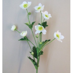 Artificial Japanese Anemones White 68cm - A097 