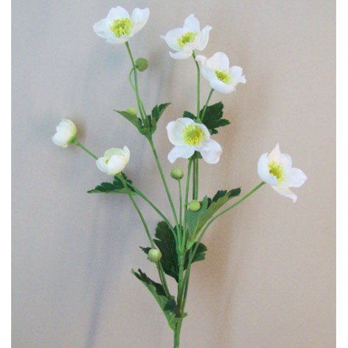 Artificial Japanese Anemones White 68cm - A097 