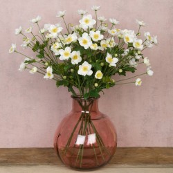 Artificial Japanese Anemones White 68cm - A097 