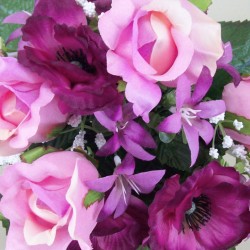 Anemone, Rosebud and Starflower Posy Pink 32cm - A017 A3