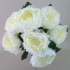 Bunch of Artificial Peony Flowers Cream 57cm - P104 