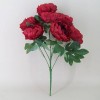 Bunch of Artificial Peony Flowers Red 57cm - P103 K4