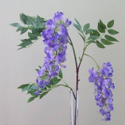 Artificial Wisteria Two Purple Flowers 70cm - W023A S4