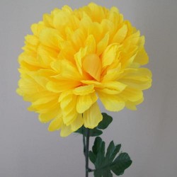 Pompom Chrysanthemum Carnival Yellow 80cm - C138 D4