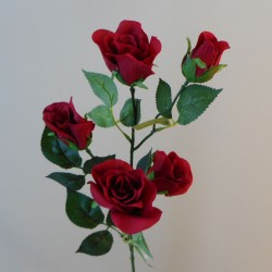 Fleur Artificial Rose Spray Red 68cm - R331 P3