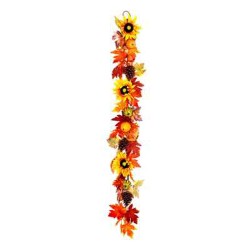 Artificial Sunflowers and Pumpkins Autumn Garland 150cm - AUT010 JJ1