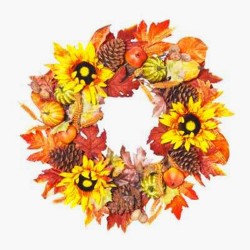 Artificial Sunflowers and Pumpkins Autumn Wreath 65cm - AUT013 DD2 