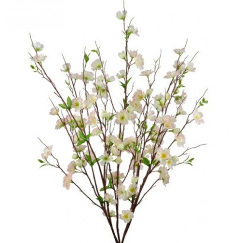 Artificial Apple Blossom Bush Pale Pink 73cm - B042 