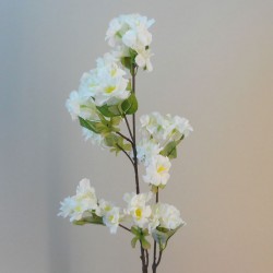 Artificial Cherry Blossom Branch Cream Flowers 77cm - B062 B1