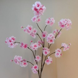 Artificial Peach Blossom Branch Pink 130cm - B007 A1