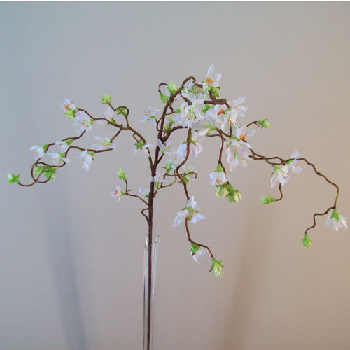 Cream Weeping Cherry Blossom Branch 118cm - C183 B1