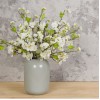 Artificial Cherry Blossom Branch White Short Stem 48cm - B038 JJ2