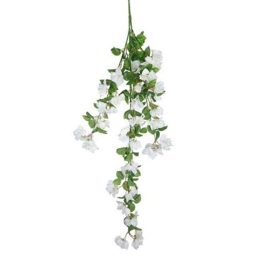 Artificial Trailing Bougainvillea Plant White 126cm - B085 B1