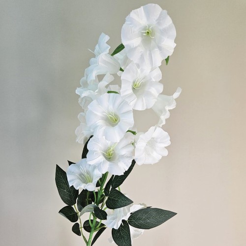 Artificial Campanula Bell Flowers White 87cm - C032 BB1