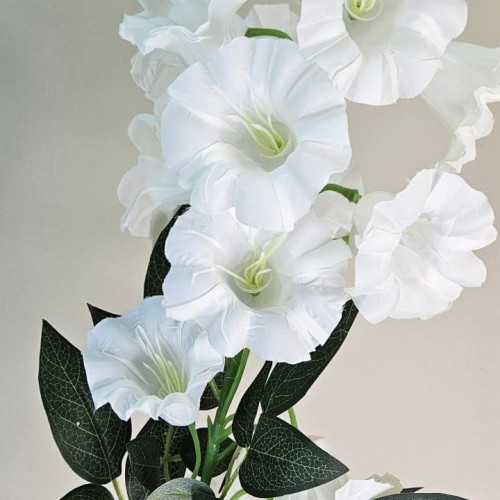Artificial Campanula Bell Flowers White 87cm - C032 BB1