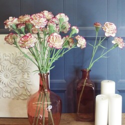 Artificial Spray Carnations Bicolour Cream Magenta 60cm - C038 B3