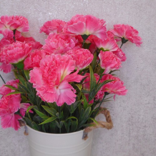 Fleur Artificial Carnations Bunch Pink 45cm - C244 J3