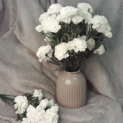 Fleur Artificial Carnations Bunch White 45cm - C246 Fleur Artificial Carnations Bunch White 45cm - C246