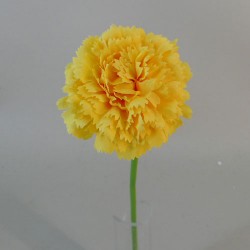 Mini Artificial Carnations on Short Stem Yellow 31cm - C106 C4