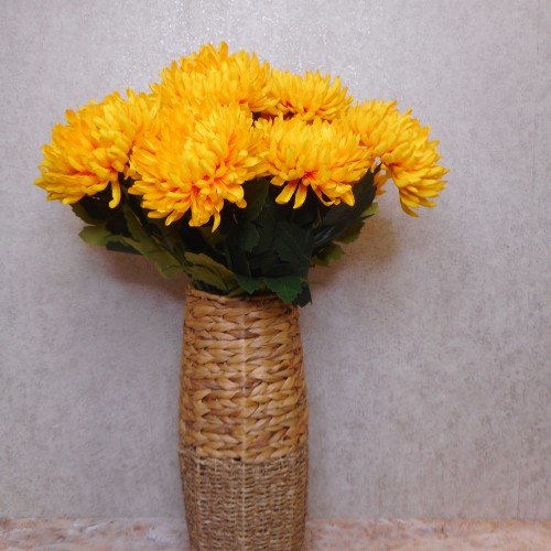 Artificial Bloom Chrysanthemum Yellow 66cm - C064 C3