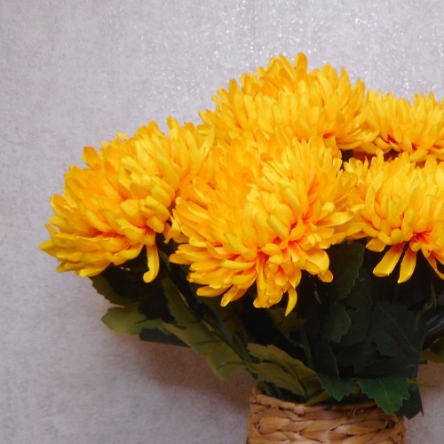 Artificial Bloom Chrysanthemum Yellow 66cm - C064 C3