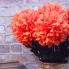 Pompom Chrysanthemum Carnival Orange 80cm - C137 D4