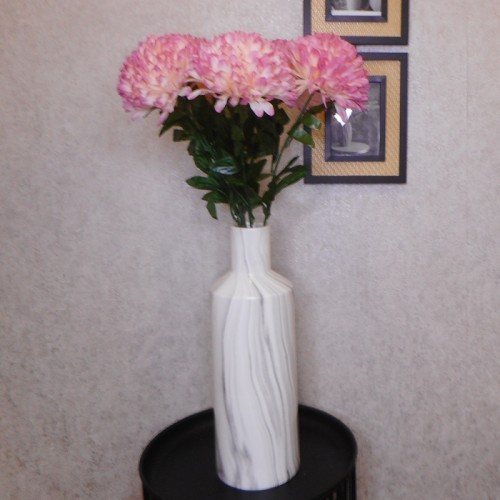 Artificial Pompom Chrysanthemum Dusky Pink 80cm - C191 A3 Artificial Pompom Chrysanthemum Dusky Pink 80cm - C191 A3