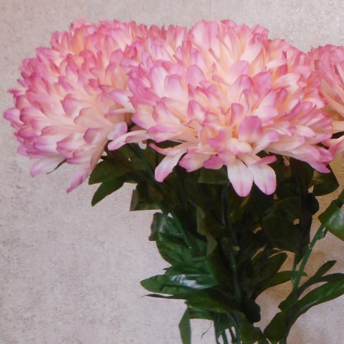 Artificial Pompom Chrysanthemum Dusky Pink 80cm - C191 A3 Artificial Pompom Chrysanthemum Dusky Pink 80cm - C191 A3