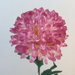 Artificial Pompom Chrysanthemum Dusky Pink 80cm - C191 A3